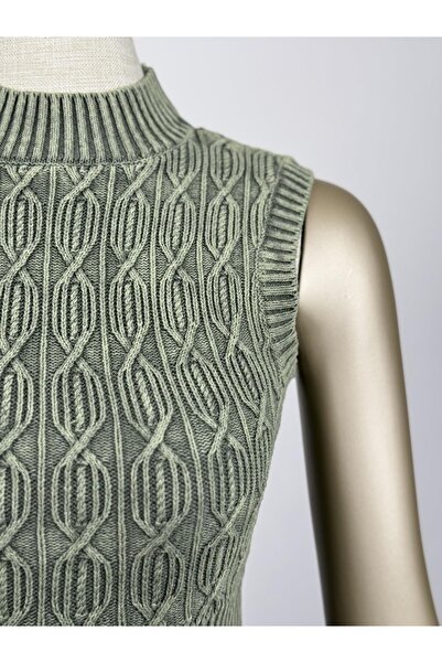 FEMİAS Pale Effect Khaki Knitwear Sweater