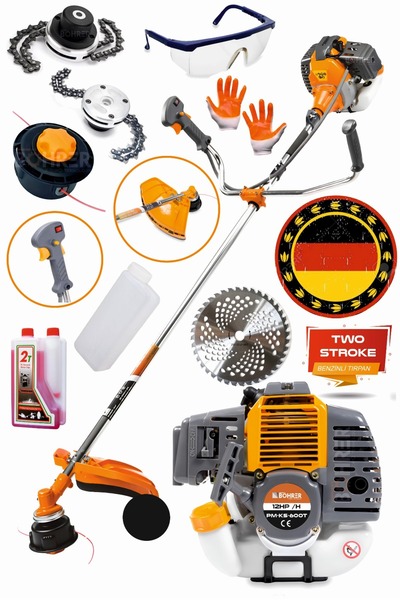 BÖHRER Profesyonel 2 Zamanlı Dark Pro Yan Tipi Benzinli 12 Hp /h Çim Çalı Ot ...