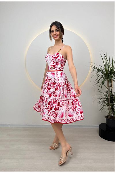 GİZONLY Floral Patterned CROP Suit