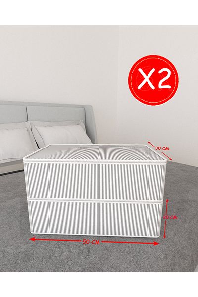 Özlem Toys 2 λαβές με ριγέ μοτίβο - Αποθεματικό κάτω μέρος καναπέ-κρεβάτι βάσης και οργάνωση ντουλαπιών