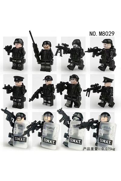 ttoysworld 12 Pieces Lego Compatible Swat Police Set