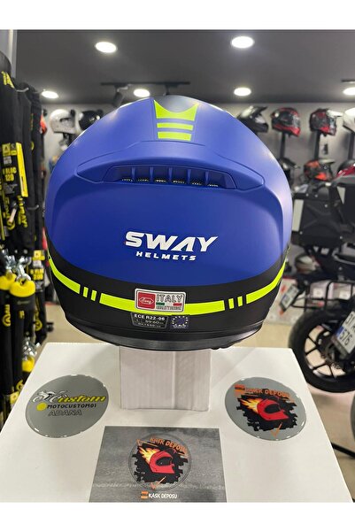 Sway 917 Stars Blue Black Matt Çene Açılır Motosiklet Kaskı