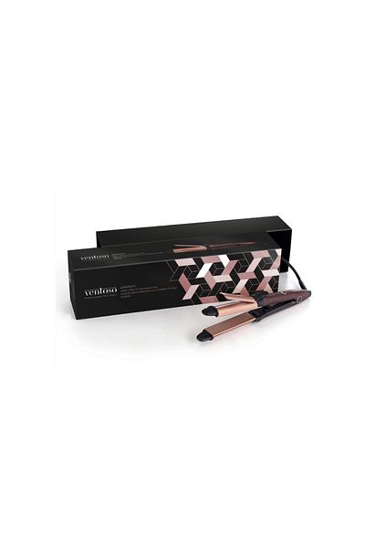 Ventoso Premium Pearl Coffee & Champagne Rose Ceramic Coated Professional Hair Straightener and Tongs