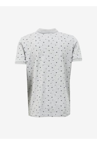 Lee Cooper Polo Neck Gray Melange Men's T-Shirt 232 LCM242034 NEWANDY GRAY MELANGE
