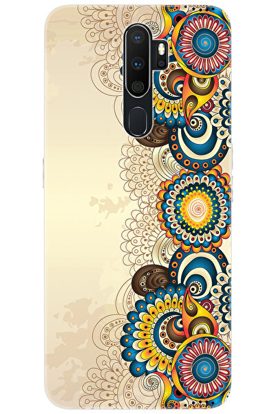 OPPO A5 2020 / A9 2020 Uyumlu Kılıf Desen Baskılı Silikon Dekoratif Çiçek Tas...