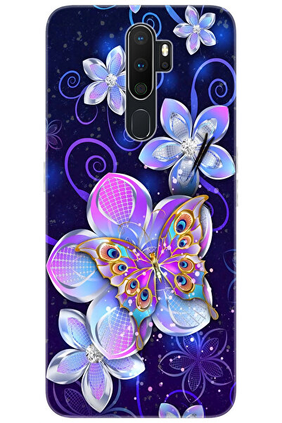 OPPO A5 2020 / A9 2020 Uyumlu Kılıf Desen Baskılı Silikon Kelebek ve Çiçekler...