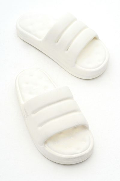 Tonny Black Women's White Comfortable Fit Sliced Model Open Front Eva Slippers