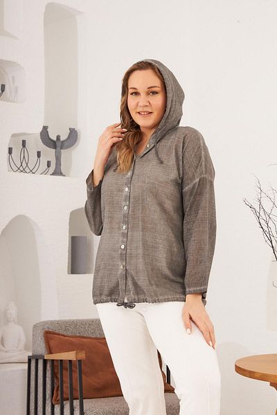 RMG Smoked Hooded Large Size Shirt