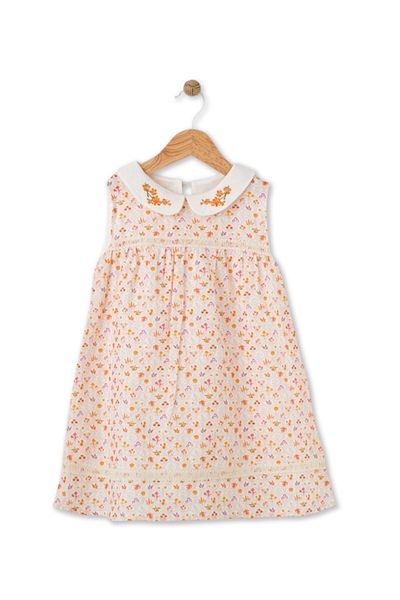 Maya And Luca Rochie portocalie brodata cu motiv cu model de primavara