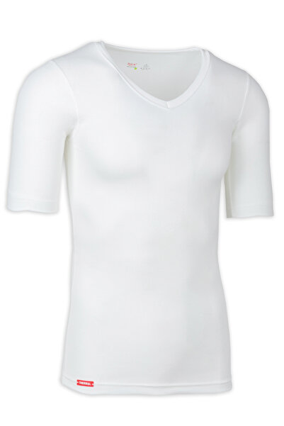 BSM Θερμικό σώμα Unisex Viloft Ecru με κοντό μανίκι V-λαιμόκοψη