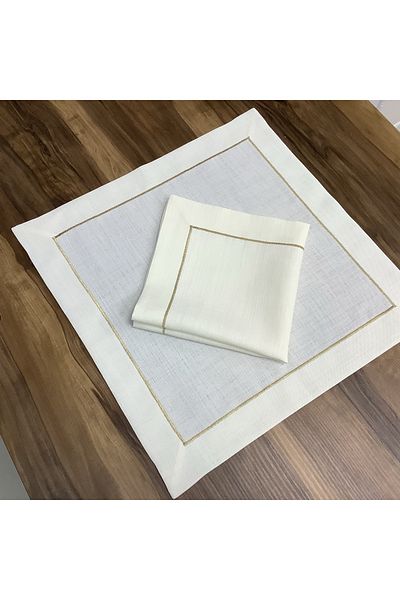 OYA home Gold Glitter Wrapped Tablecloth (1) & Tableware with Napkins (12) - 13 Pieces