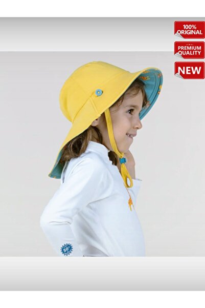 Decathlon Bebek Uv Korumalı Şapka Sarı Mavi Savan Baskılı