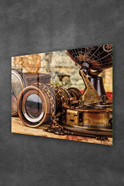 Decovetro Old Map Style Glass Table