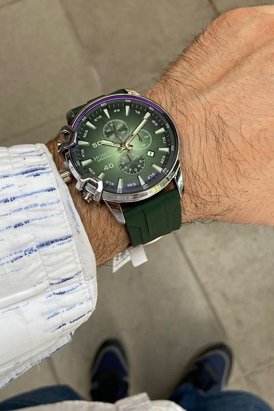 Homies MEN'S WRISTWATCH COLORED GLASS SILICONE CORD WITH BRACELET GIFT