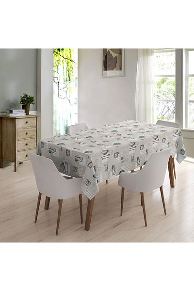 Fantastik مفرش طاولة PVC مبطن بالألياف مقاس 100 × 140 سم - ديكور مطبخ قابل للمسح ومقاوم للسوائل والبقع
