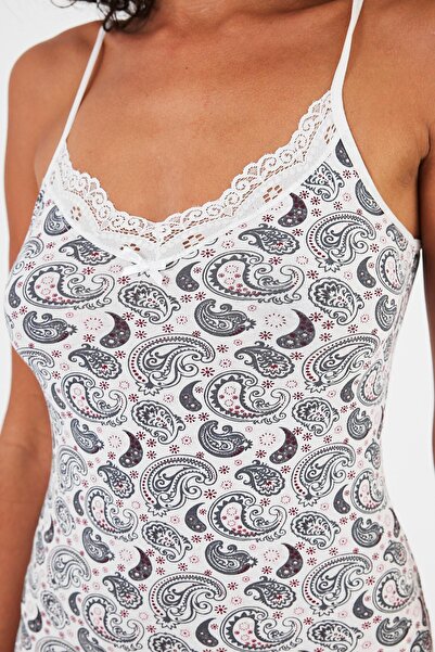 Penyelux Women's Stretchy Cotton Thin Strap Blouse Panties Lingerie Suit White