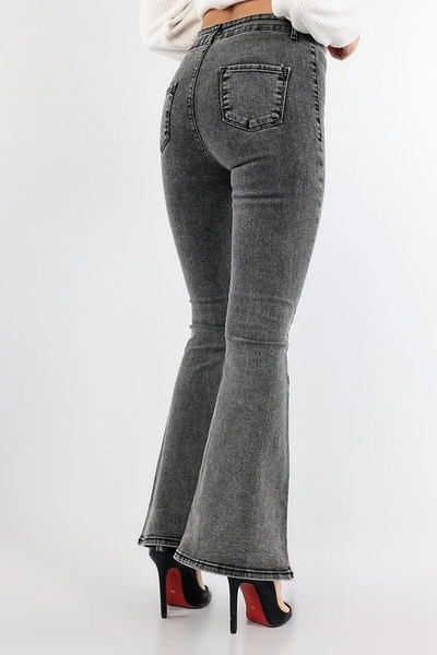 Lixera Smoke Snow Wash High Waist Lycra Spanish Jean Trousers