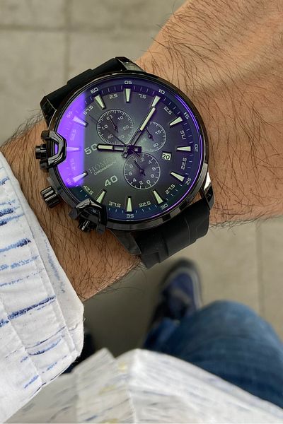 Homies MEN'S WRISTWATCH COLORED GLASS SILICONE CORD WITH BRACELET GIFT