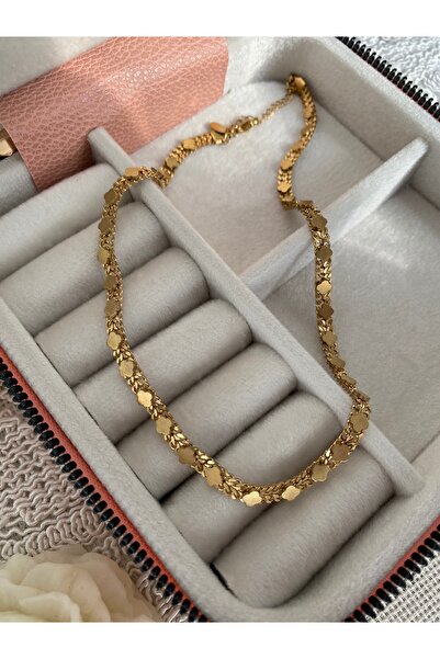 stainles steel Ezme gold çelik kolye