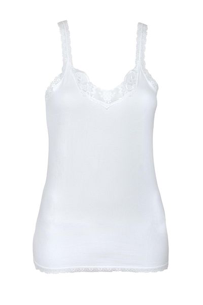 Belinay 0831 Λεπτομερής μπλούζα με δαντέλα Λευκό Xxl