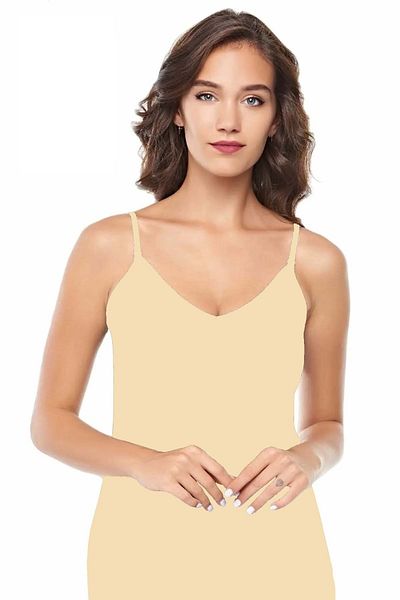 Belinay 1063 Model Women's Rope Strap Undershirt - Skin Color L Size