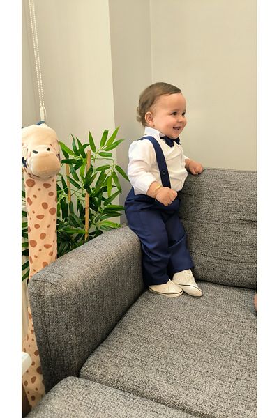 HAYTA Children's Suit Children's Salopet Suit with Shirt and Bow Tie Sax