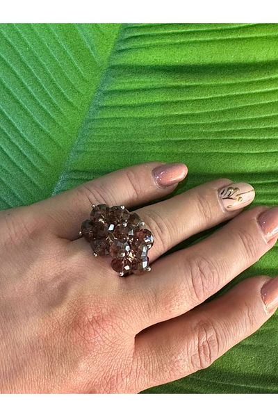Gönülden Tasarım ADJUSTABLE WOMEN'S RING WITH CRYSTAL STONES