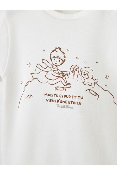 Maya And Luca Little Prince Print Short Sleeve White Jumpsuit