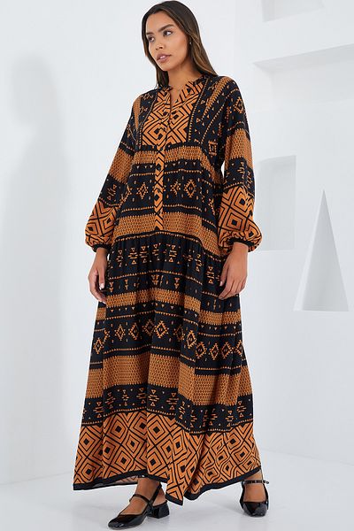 Bigdart Γυναικείο φόρεμα Taba Black Viscose Hijab 2423