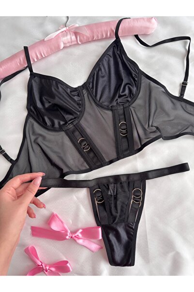 EDLİNGERİE Black Freya Bustier Set