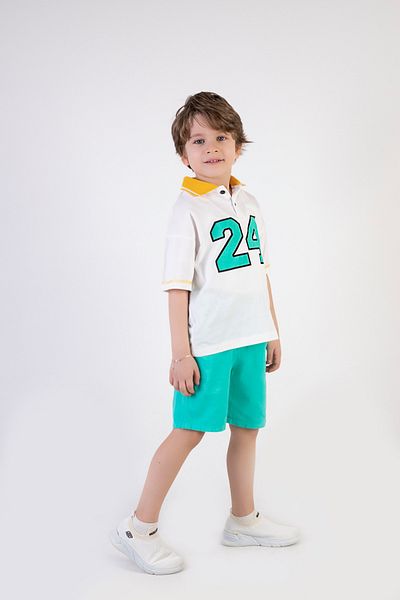 Harika KIDS Boy's Collared Gabardine Shorts 2 Piece Set
