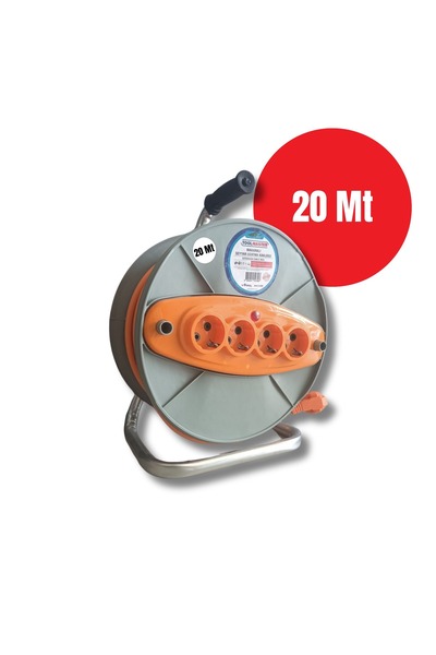ULUSOY YAPI MARKET TOOLMASTER  20 Metre Seyyar Makaralı Uzatma Kablosu 3*2.5mm