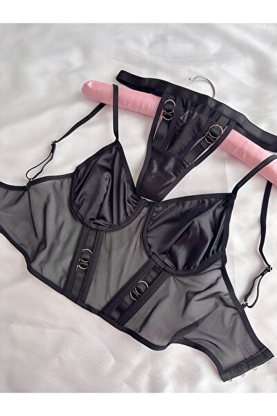 EDLİNGERİE Black Freya Bustier Set