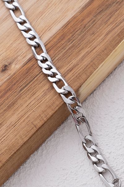 ByFlorya Jewelry Figaro Chain Anklet - 6mm 22cm 4cm - Summer in Sea, Daily Use, Anti-Tarnish Anklet