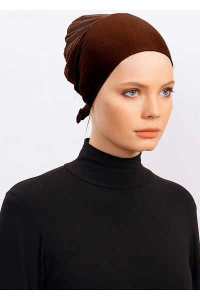 Ecardin Dark Brown Colored Clima Fit Bonnet - Breathable and Anti-Sweat - St 227