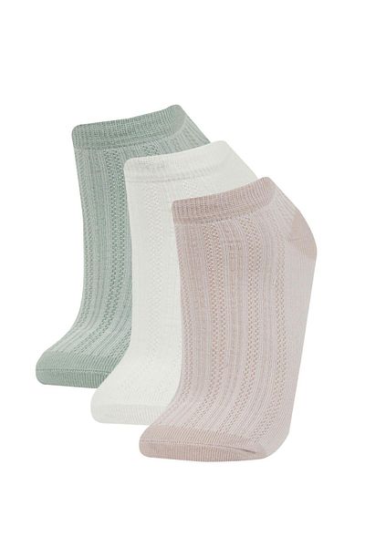 DeFacto Woman's 3-Piece Cotton Booties Socks B8450axns