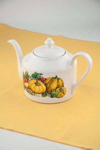 Bursa Porselen Dekor Yellow pumpkin porcelain tea pot