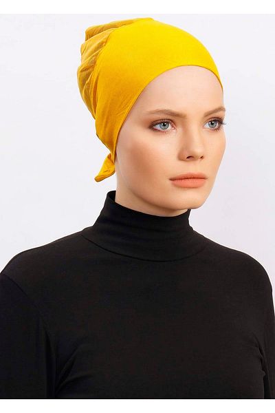 Ecardin Mustard Colored - Breathable and Anti-Sweat Clima Fit Bonnet - St 227