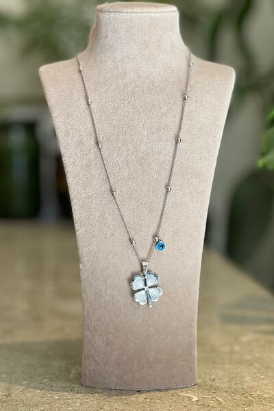 NOVELLA AKSESUAR 4 Yapraklı Yonca Arpa 316l Çelik Zincir (45 CM)