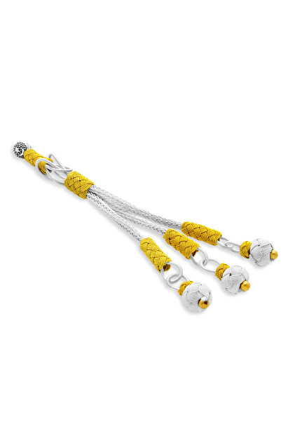 Tesbihane Біло-жовтий колір Мідне покриття Потрійний куля Казаз Плющ