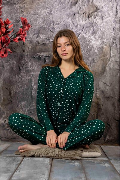 CALİA Γυναικεία Σετ Πιτζάμες με μακρυμάνικο ύφασμα Milan με κουμπιά μπροστά ΝΕΑ ΣΕΖΟΝ