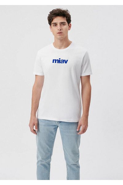 Mavi Λευκό μπλουζάκι Miav με στάμπα με κανονική εφαρμογή / κανονική κοπή067153-620744