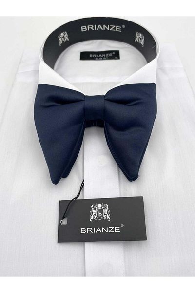 Brianze Navy Blue Large Bow Tie
