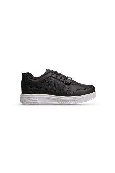 MP ONE Pantofi casual negri cu șireturi/Velcro pentru copii Dreamwalk Explorer