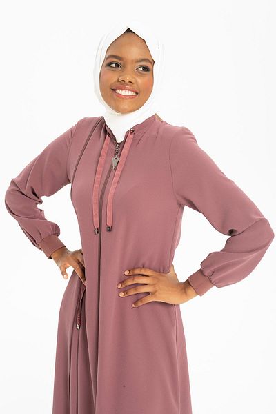Beyza Αθλητικό φανελάκι Dusty Rose με φερμουάρ - 3443