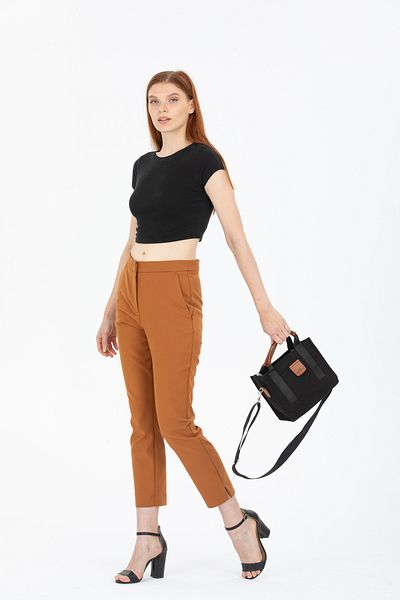truvabags Women's Black Canvas Cross Strap Mini The Tote Bag Hand Shoulder Bag