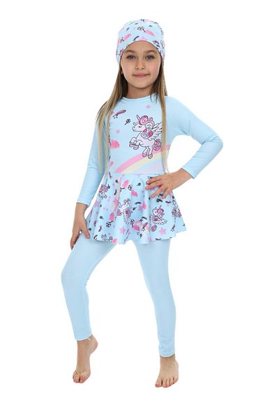 My Kids Wear Boned Girl's Swimsuit with Skirt Detail