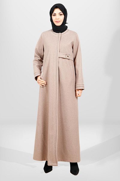 Beyza 3825 Μοντέλο Mink Cashmere Hijab Coat - Λεπτομέρεια κεντήματος