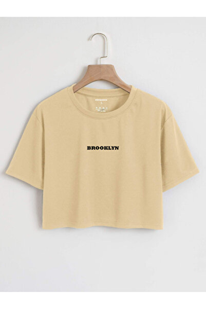 Revasser Ženska majica od pamučnih usjeva Brooklin Colorful Custom Printed Ov...