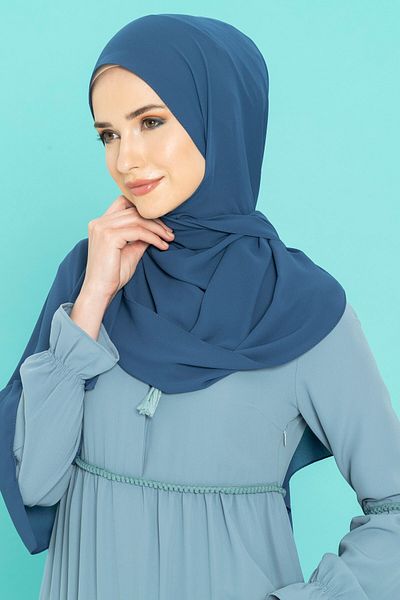 Beyza Queen Midnight Blue șal de mătase